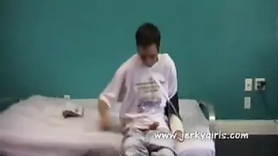 Busty milf gives lucky guy a handjob of his life