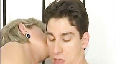 Blonde mature babe takes a hairy dong up her hole