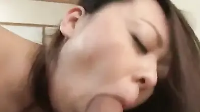 Hairy Japanese milf sits on perverts face and bangs him