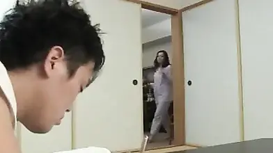 Hairy Japanese milf sits on perverts face and bangs him