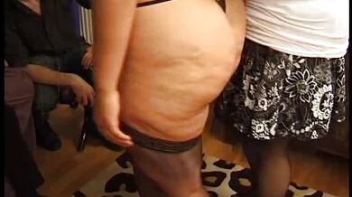 Chunky mature babes get destroyed by big dicked perverts orgy