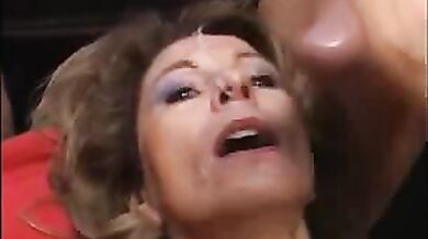 Deviant mature slut and babe sucks many big fat dicks