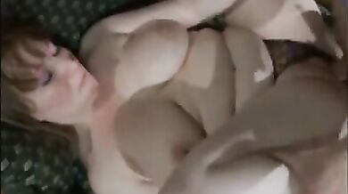 Crazy mature sucks an old guy in her red stockings