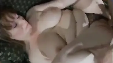 Crazy mature sucks an old guy in her red stockings