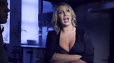 Blonde woman finds a way to fuck two curious boys