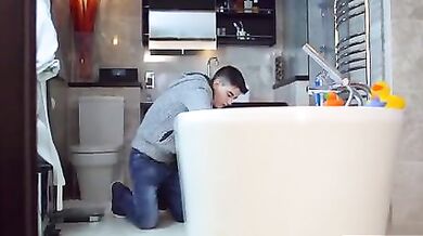 Blonde woman finds a way to fuck two curious boys