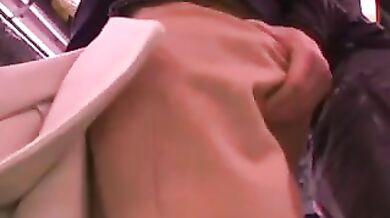 Exquisite Jap milf gets dildoed and groped in a bus