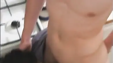 Brunette housewife milf wants blows and rides in her kitchen