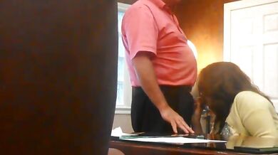 Mature sucks her neighbor's dick while her husband is out