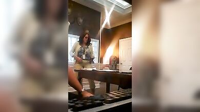 Mature sucks her neighbor's dick while her husband is out