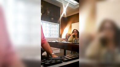 Mature sucks her neighbor's dick while her husband is out