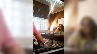 Mature sucks her neighbor's dick while her husband is out