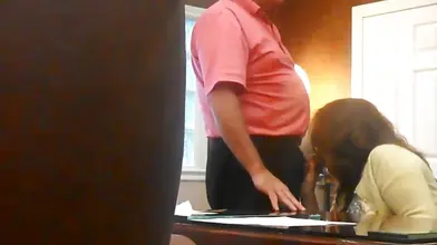 Mature sucks her neighbor's dick while her husband is out