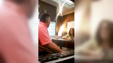 Mature sucks her neighbor's dick while her husband is out