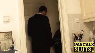 Lovely mature gets a dick very deep in her throat