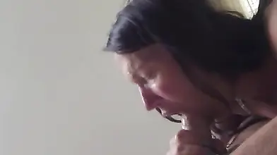 Crazy redhead mature performs the deepest deepthroat that ever happened