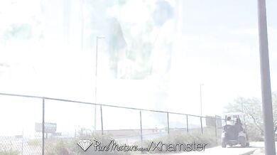 Lovely brunette blows and gets fucked by a handsome man