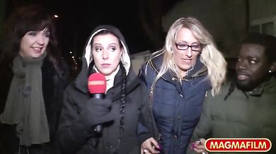 Two irresistible matures blow a black dude's really huge pecker