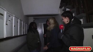 Two irresistible matures blow a black dude's really huge pecker