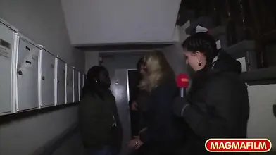 Two irresistible matures blow a black dude's really huge pecker