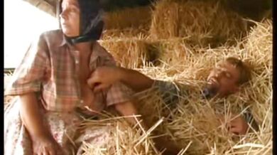 Mature finds a dude in her shed and fucks him