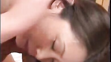 Cutest milf takes his cock and swallows it like lollipop