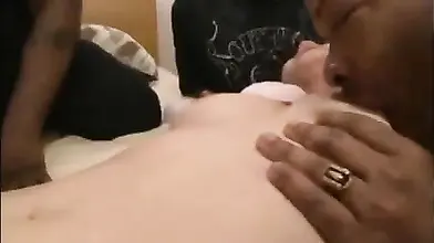 Big ass Japanese milf rides a monster black fuck stick