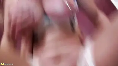 Naughty mature girls have steamy group sex with young stud