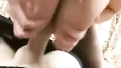 Big ass mature cougar takes it from behind in forest