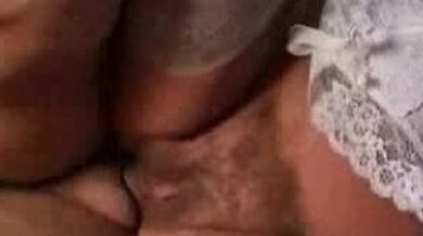 Hairy mature granny enjoys hard dicking by a young guy