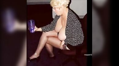 Chubby mature ladies show off their big jugs and booties