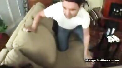 Naughty mature gal Margo Sullivan bends over for doggy styling