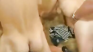 Busty mature swinger and a teen exchange their horny husbands