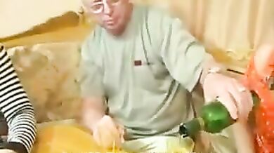 Busty mature swinger and a teen exchange their horny husbands