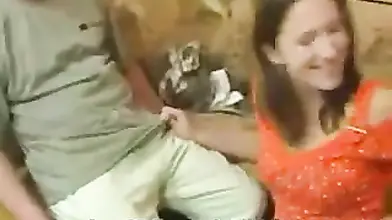 Busty mature swinger and a teen exchange their horny husbands