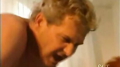 Redhead milf fucks two horny dudes at the same time