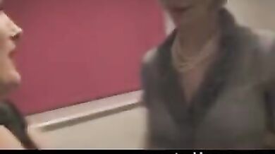 Saggy moms watch porn and decide to try lesbian sex