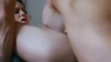 Gorgeous brunette mom moans while being passionately licked and fucked