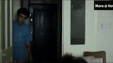 Mature brunette housewife makes out with the horny young dude