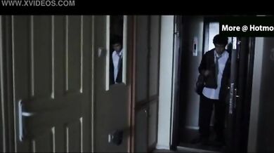 Mature brunette housewife makes out with the horny young dude