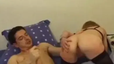 Stockinged French blonde got her mature ass drilled from behind