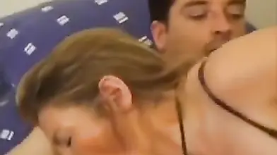 Stockinged French blonde got her mature ass drilled from behind