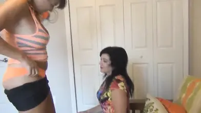 Lesbian Milfs enjoy a quiet afternoon with some bondage added