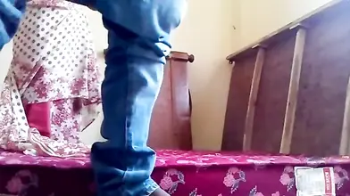 Indian Milf stripped and fucked by her fat brown lover