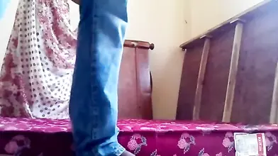 Indian Milf stripped and fucked by her fat brown lover