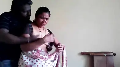 Indian Milf stripped and fucked by her fat brown lover