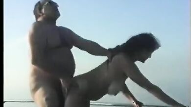 Mature brunette amateur with amazing hangers fucked on the yacht