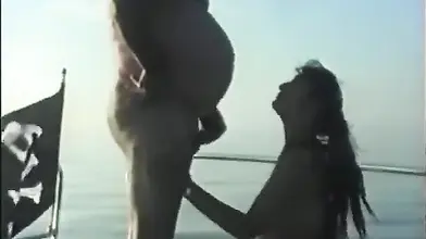 Mature brunette amateur with amazing hangers fucked on the yacht