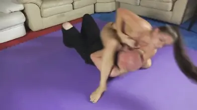 Tight mature wrestler makes the bald dude struggle to breathe