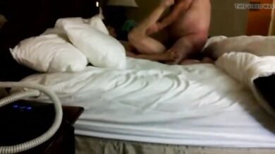 Hairy fat dude fucks a mature slut with saggy tits